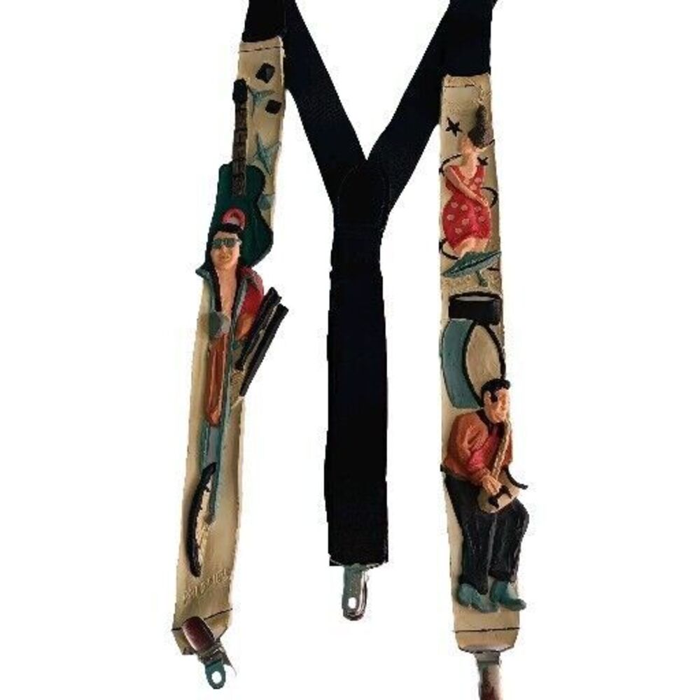 Elvis Presley Suspenders 3D Adjustable Pylones Vintage 80's Germany Rare Gift
